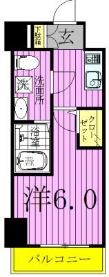 メインステージ北千住Ⅳ(1K/3階)の間取り写真
