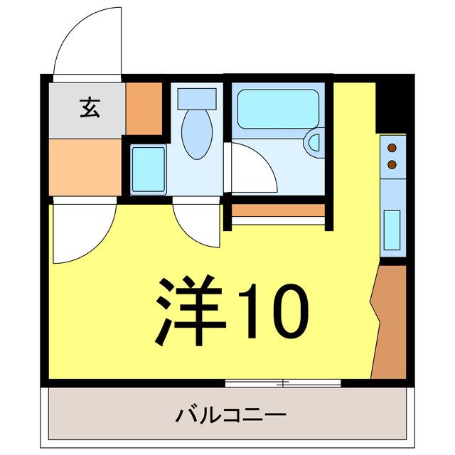 ハイツ橘(ワンルーム/2階)の間取り写真