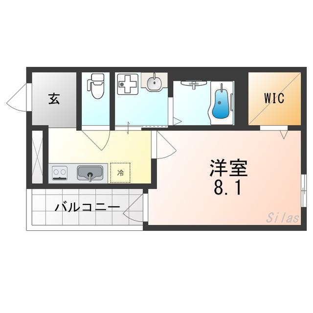 フジパレス今川公園東II番館(1K/3階)の間取り写真