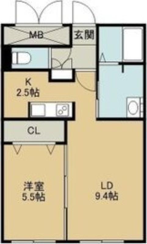 オレオール南平岸(1LDK/3階)の間取り写真