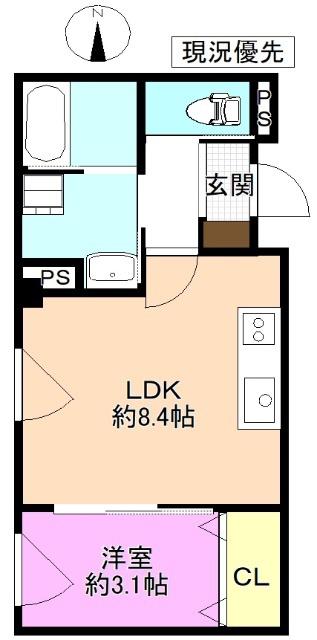 C・R AGATA(1LDK/2階)の間取り写真