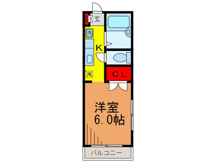 あしびハイツ(1K/3階)の間取り写真