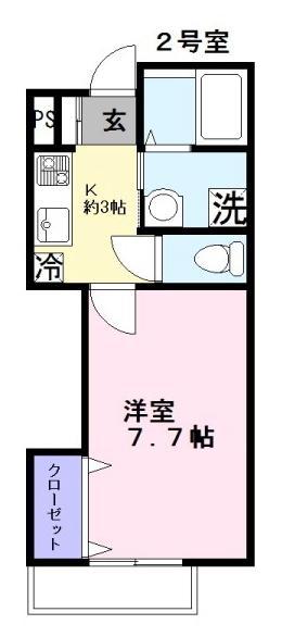 チェーロ(1K/1階)の間取り写真