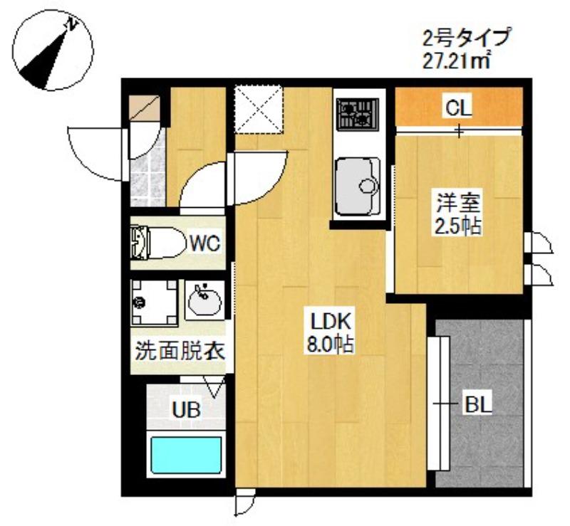 R-SMART 悦陽重陽(1LDK/3階)の間取り写真