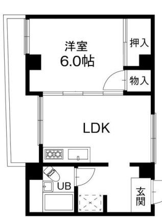 パティオ園田(1LDK/1階)の間取り写真