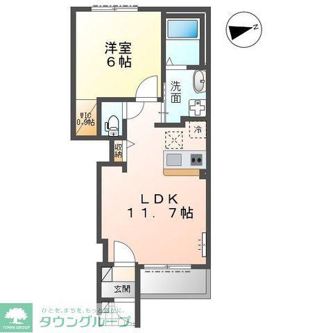 シャルテ(1LDK/1階)の間取り写真