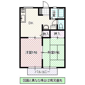 三の丸パークハイツ(2DK/2階)の間取り写真