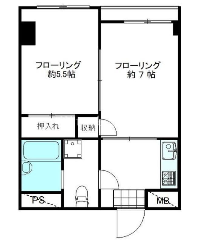 第8中島マンション(2K/2階)の間取り写真
