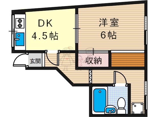 プチ松虫(1DK/1階)の間取り写真