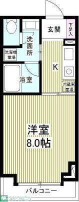 レフィーニ大宮盆栽町(1K/2階)の間取り写真
