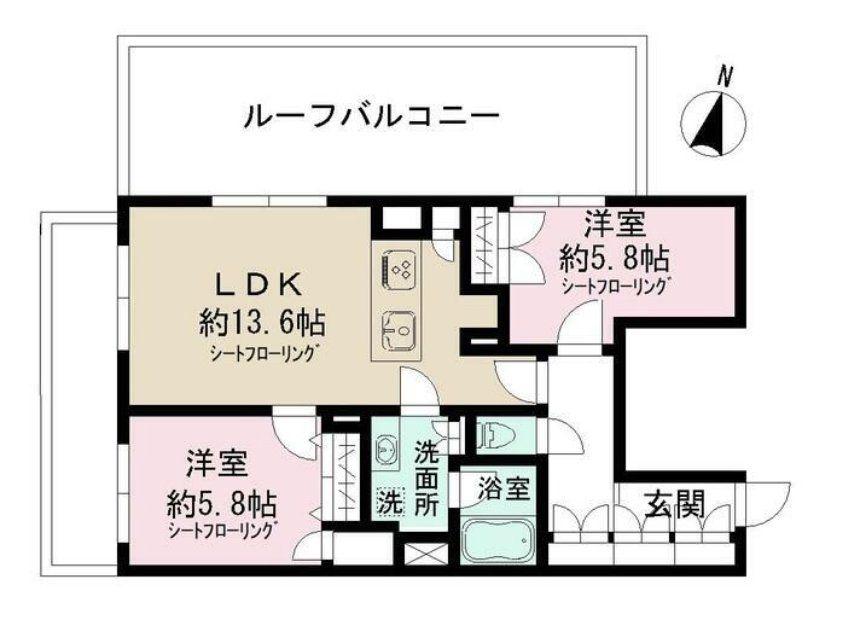 アドミラル碑文谷(2LDK/3階)の間取り写真