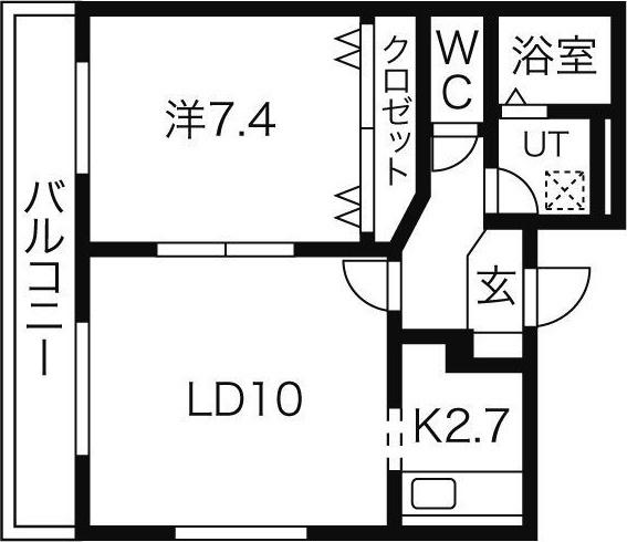 メイプルメゾン南平岸(1LDK/3階)の間取り写真