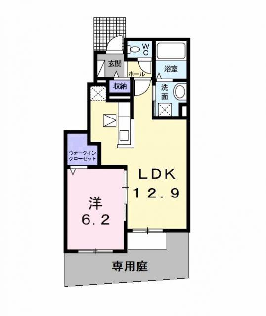 アトランティック(1LDK/1階)の間取り写真