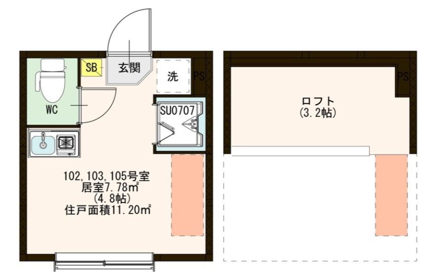 WIN CREST(ワンルーム/1階)の間取り写真