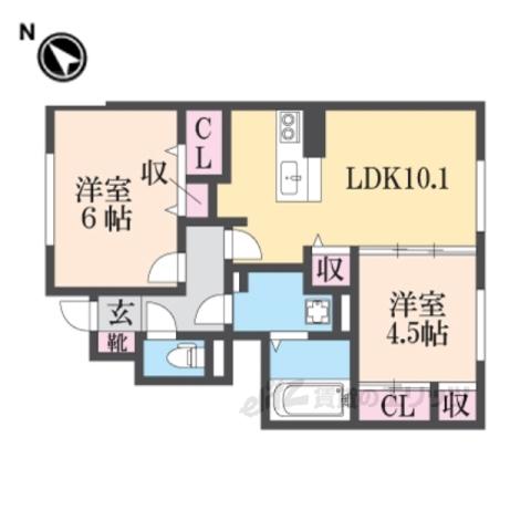 PAL NO CASA(2LDK/1階)の間取り写真