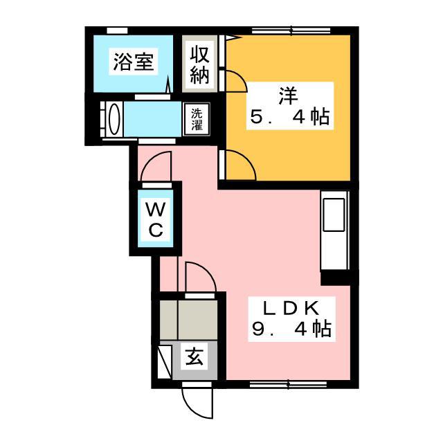 パール・ハイム A棟(1LDK/1階)の間取り写真