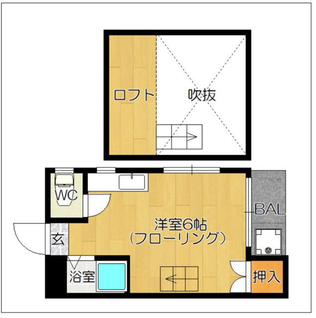 シティライフ箱崎(ワンルーム/1階)の間取り写真