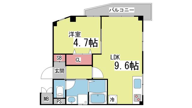 ミヤケンパレスII(1LDK/3階)の間取り写真