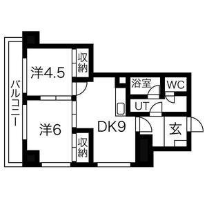 パシフィック札幌第一マンション(2DK/6階)の間取り写真