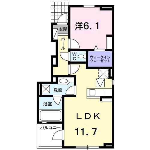 サニー・ベル II(1LDK/1階)の間取り写真
