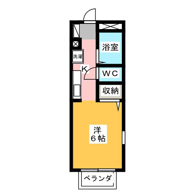 ラヴィル1108(1K/1階)の間取り写真