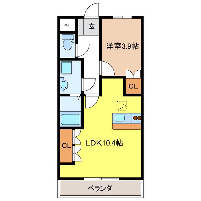 メイ・ナナラ(1LDK/1階)の間取り写真