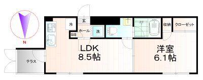 アスキー蒲田(1LDK/1階)の間取り写真