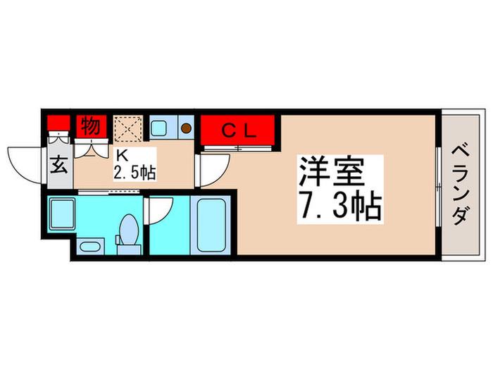 プライムレジデンス市川(1K/1階)の間取り写真