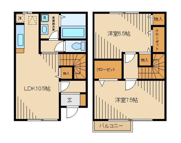 ゴールドクレスト(2LDK/1階)の間取り写真