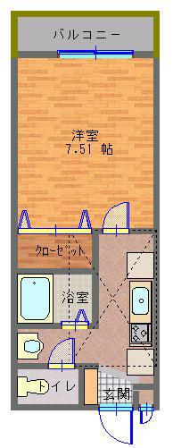 セナリオフォルム柏II(1K/1階)の間取り写真