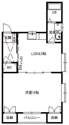 代栄パレスNO.22(1DK/2階)の間取り写真
