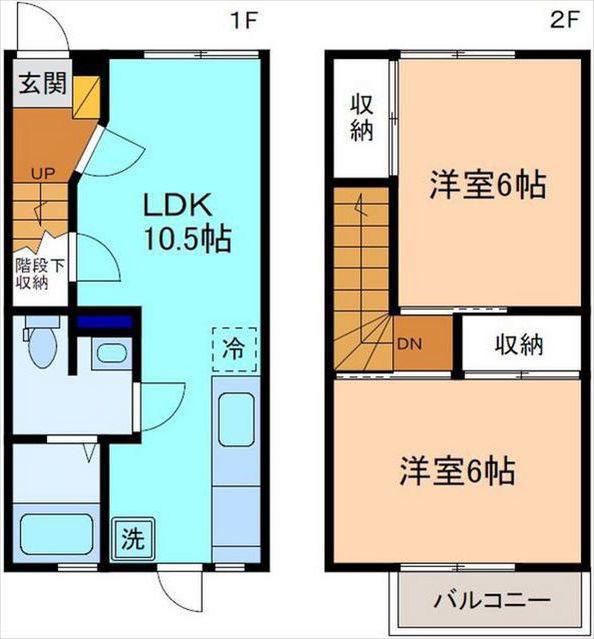 ハートポート(2LDK/1階)の間取り写真