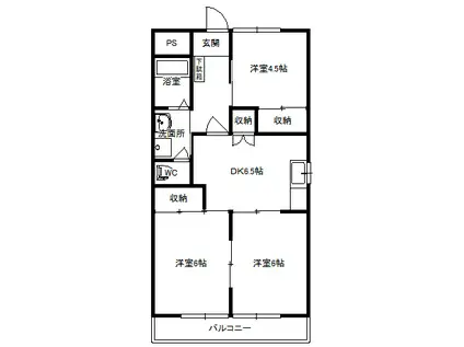 大嶋レジデンス(3DK/1階)の間取り写真