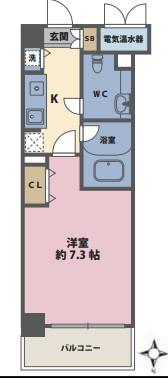 ヴィヴィッド京橋(1K/3階)の間取り写真