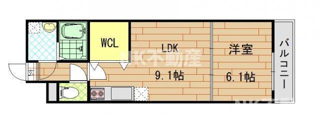 フジパレス駒林(1LDK/2階)の間取り写真