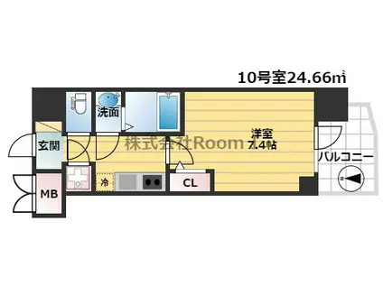 セレニテ本町東リアン(1K/3階)の間取り写真