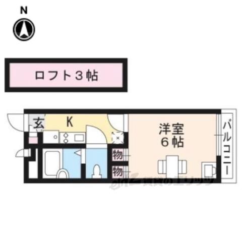 フォルトゥーナ(1K/2階)の間取り写真