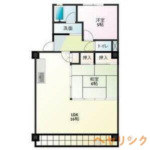 ベルシャトーまき(2LDK/3階)の間取り写真
