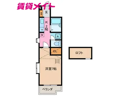 ハイムサザンウィンドウ(1K/3階)の間取り写真