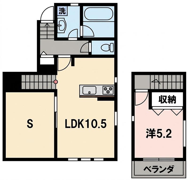 HALELEA(1SLDK/1階)の間取り写真