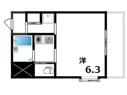 ジョイフル六甲V(1K/4階)の間取り写真