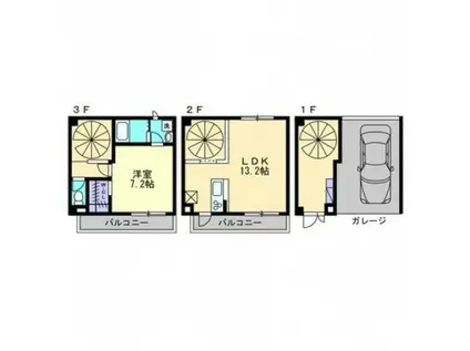 COTHAX西古松(1LDK/1階)の間取り写真