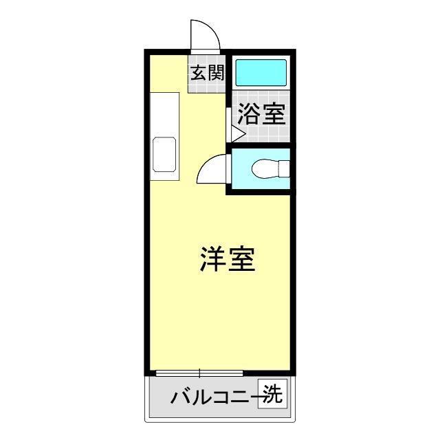 グリーンハイツ(ワンルーム/1階)の間取り写真