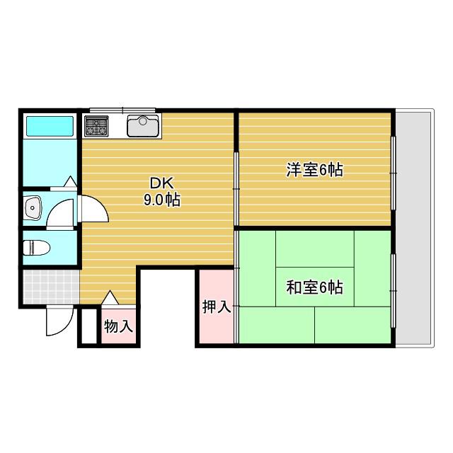 ミレ桜塚(2DK/5階)の間取り写真