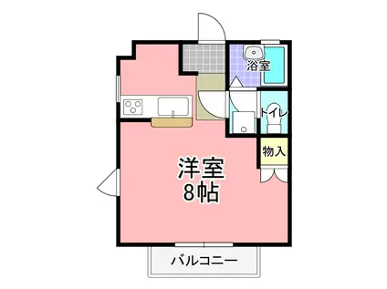 レインボーハイツ(ワンルーム/1階)の間取り写真