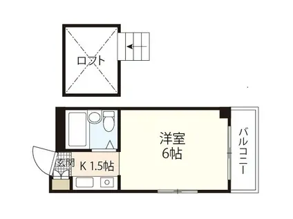 WHITE草津(1K/4階)の間取り写真