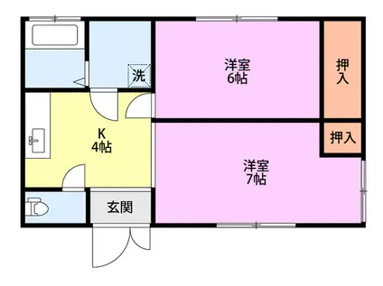コーポアイリス 1号棟(2K/2階)の間取り写真