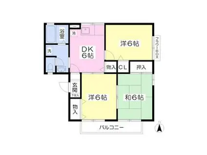 パークハウス(3DK/1階)の間取り写真