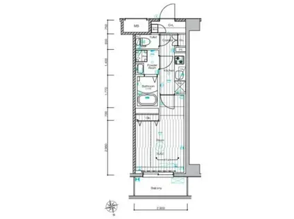 メイクスデザイン浦安302号(1K/3階)の間取り写真