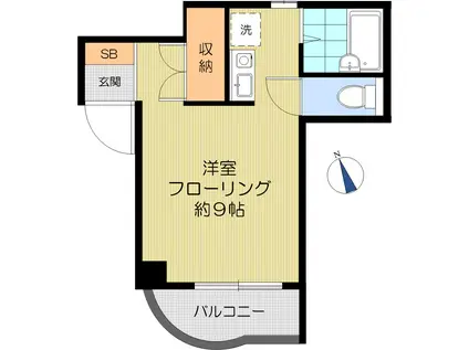 竹中ビル(ワンルーム/1階)の間取り写真